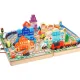 Dzelzceļš ar Vilcienu Koka Celtniecības Bloki \"Pilsēta\" | Wooden Toy Blocks