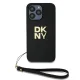 DKNY iPhone 14 Pro Max vāciņš Wrist Strap Stock Logo, melns