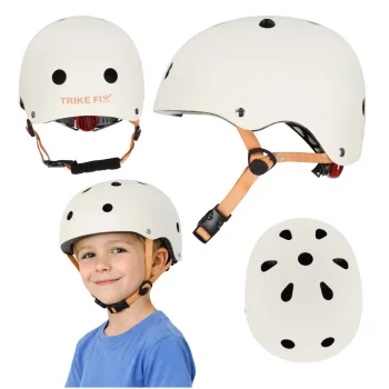 Bērnu velo ķivere Trike Fix ar LED, S izmērs (48-54 cm), bēša