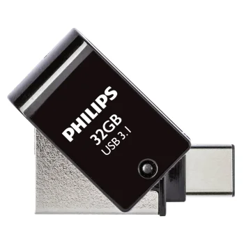 USB zibatmiņa Philips 2 in 1 OTG 32 GB USB 3.1 / USB-C Midnight Black