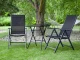 Saliekamais dārza galds MultiGarden ar stikla virsmu 60x60 cm, melns