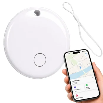 Bluetooth GPS lokalizators atslēgām un mantām, iOS FindMy, balts