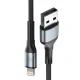 3mk Hyper Cable N-SERIES USB-A uz Lightning kabelis 1m 12W, melns