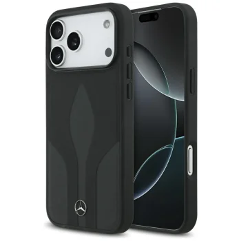 Mercedes Leather The Move MagSafe vāciņš priekš iPhone 17 Pro Max, melns