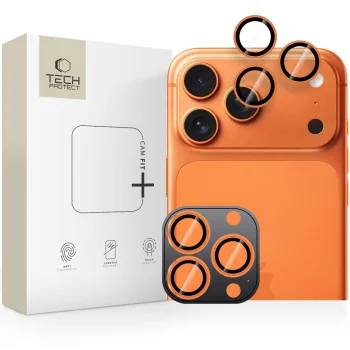 Tech-Protect Camring Fit+ kameras aizsargstikls iPhone 14-17 Pro / Max, oranžs