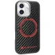 Audi RSQ Carbon Fiber Sport Red Circle MagSafe vāciņš iPhone 17, melns