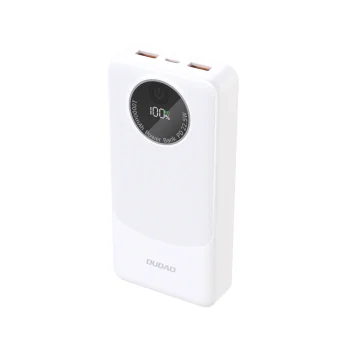 Ārējais akumulators Dudao K12Pro, 20000 mAh, 22.5W PD, USB-C, 2x USB-A, balts