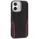 Audi R8 Genuine Leather MagSafe vāciņš iPhone 17, melns un sarkans