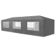 Dārza paviljons pasākumu telts 3x9 m 8 sienas MultiGarden, pelēks