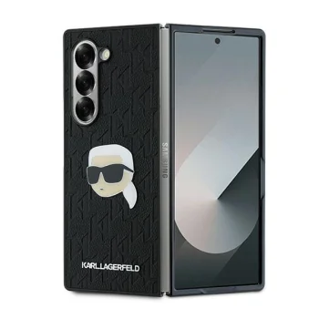 Karl Lagerfeld Saffiano Monogram Head Pin vāciņš Samsung Galaxy Z Fold 6, Melns