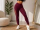 Sieviešu fitnesa legingi ar augsto jostasvietu un push-up efektu, bordo, L/XL