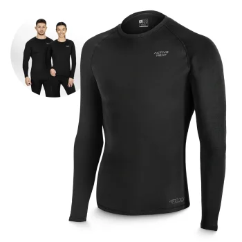 4Fizjo Unisex termoveļa ar garām piedurknēm, melna, L izmērs