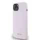 DKNY iPhone 14 vāciņš Liquid Silicone Small Metal Logo MagSafe, rozā