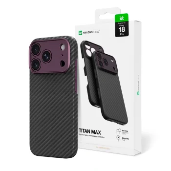 AmazingThing Titan Max Lens iPhone 18 Pro vāciņš ar kameras pārsegu, MagSafe