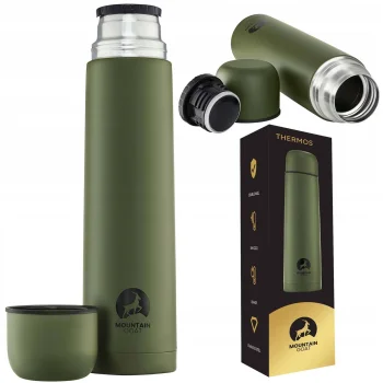 MOUNTAIN GOAT Tūrisma Termoss Termokrūze Karstiem un Aukstiem Dzērieniem 1L, Zaļš | Thermal Mug Bottle Thermos...