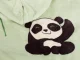 Liels oversize hūdijs-sega Panda, silts džemperis ar kapuci, zaļš