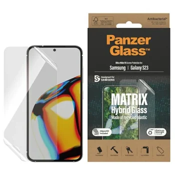 PanzerGlass Matrix hibrīds stikls ar pozicionieri Samsung Galaxy S23 | hybrid glass with positioner for