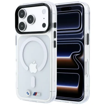 BMW M IML Glossy Metal Logo MagSafe vāciņš iPhone 18 Pro Max / 17 Pro Max, caurspīdīgs