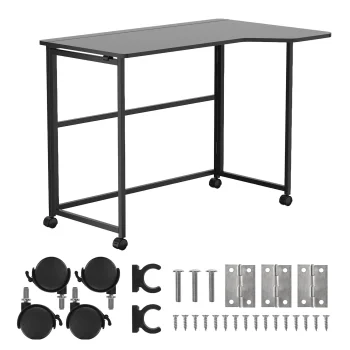 Maclean MC-1250 L/B saliekams L-veida galds, 100x65cm, melns