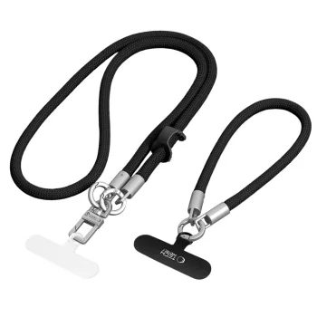 Tech-Protect C10S Rope tālruņa siksniņu komplekts, Black Titanium