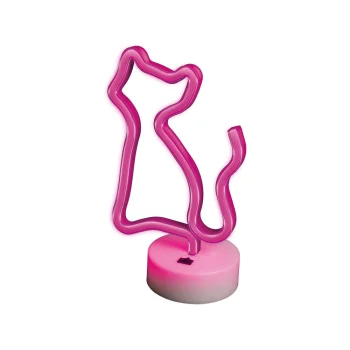 LED neona lampa ar statīvu Kaķis Forever Light FSNE02, rozā
