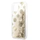 Guess iPhone 13 mini vāciņš Peony Liquid Glitter, zelta