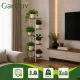 Gardlov 120 cm 7 līmeņu metāla puķu statīvs, balts/koks