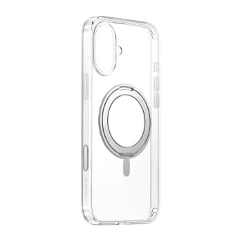 Baseus SkyRing 360° iPhone 16 magnētiskais vāciņš ar statīvu, caurspīdīgs