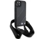 BMW M Edition Carbon Stripe & Strap vāciņš iPhone 15 / 14 / 13 ar siksniņu, melns