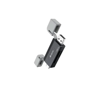 Devia EL239 divi vienā SD TF karšu lasītājs USB USB-C 2.0, melns
