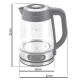 Berdsen Bd-715 stikla elektriskā tējkanna ar temperatūras regulēšanu, 1.8L