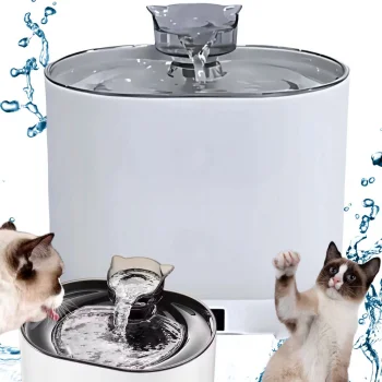 Automātiskā dzirdinātava kaķiem 2.2L ar kustības sensoru un filtru, balta