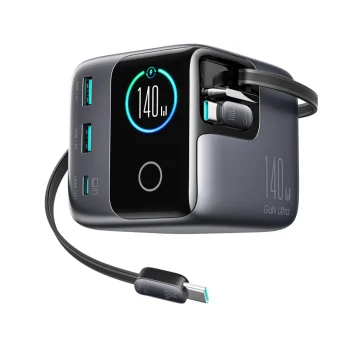 Joyroom Podix JR-TRD01 GaN 140W galda lādētājs ar 5 pieslēgvietām un kabeļiem - Pelēks