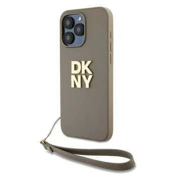 DKNY iPhone 15 Pro vāciņš Wrist Strap Stock Logo, bēšs