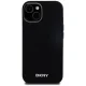 DKNY iPhone 14 / 15 / 13 vāciņš Liquid Silicone Small Metal Logo MagSafe, melns
