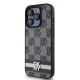 DKNY iPhone 15 Pro vāciņš Leather Checkered Mono Pattern, melns