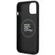 BMW iPhone 14 vāciņš Leather Stamp Tricolor MagSafe, melns