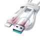 USB-A uz Lightning kabelis Joyroom S-A42 Crystal-Clear Series 3A 1.2m, balts
