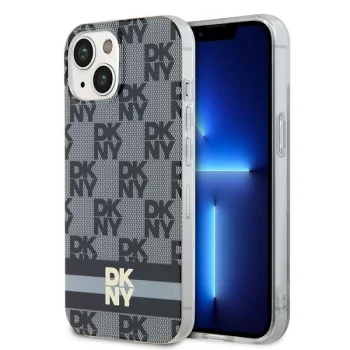 DKNY iPhone 15 Plus vāciņš Checkered Pattern MagSafe, melns