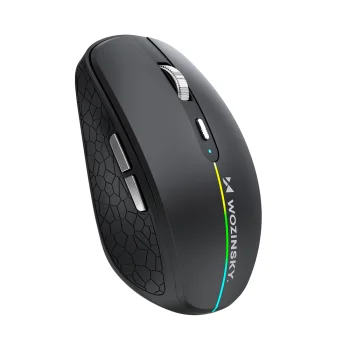 Bezvadu pele Wozinsky WMGK-1132 ar RGB apgaismojumu, melna