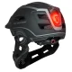 Wozinsky HT-27S Bērnu velo ķivere ar zoda sargu un USB gaismu S pelēka