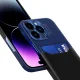 Vāciņš Samsung Galaxy S23 Leather Stand Case ar karšu kabatu un statīvu, zils