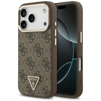 Guess 4G Triangle Logo MagSafe vāciņš iPhone 17 Pro / 18 Pro, brūns