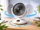 Bezvadu oscilējošs galda ventilators ar taimeri un 6 ātrumiem, balts