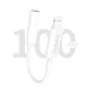 Dudao L16i Lightning uz 3.5mm audio adapteris, balts