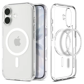 Vāciņš Spigen Ultra Hybrid Mag, Apple iPhone 17, MagSafe, caurspīdīgs un balts
