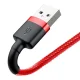 Baseus Cafule USB uz Lightning kabelis 2.4A QC 3.0, 0.5m, sarkans