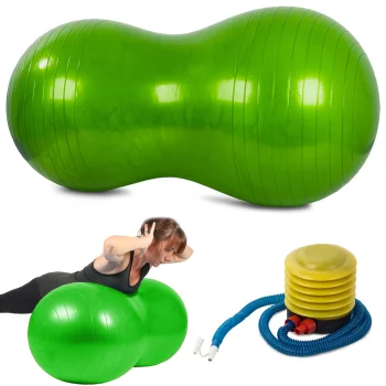 Fitnesa Vingrošanas Dubultā Bumba - Zaļa, 40 cm | Exercise Fitness Gym Peanut Ball