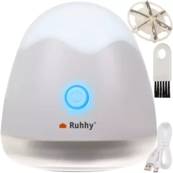 Ruhhy 00019162 apģērbu pūku noņēmējs ar naktslampiņu, balts