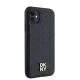 DKNY iPhone 11 / XR vāciņš Leather Monogram Pattern Metal Logo MagSafe, melns